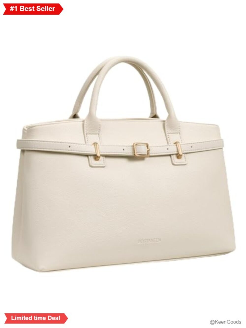 Faux Leather Satchel Handbag Medium Structured Work Tote